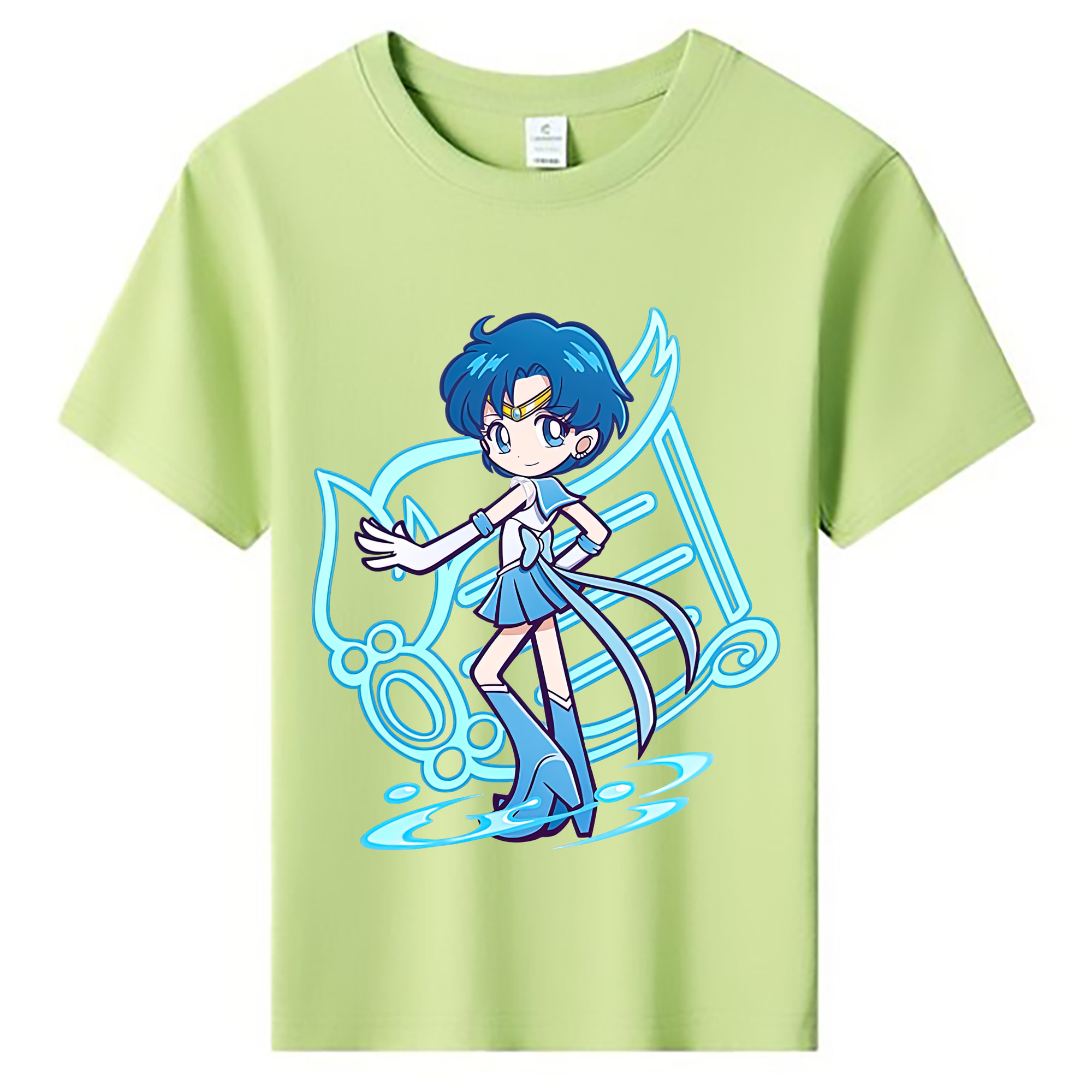 （画像用） 美少女戦士セーラームーン 水野 亜美 みずの あみ Sailor Moon Mizuno Ami 綿100％キッズTシャツ（フロントプリント）